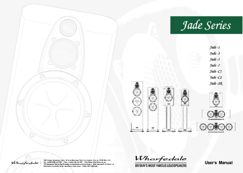 Page 1 de la notice Manuel utilisateur Wharfedale Jade SR