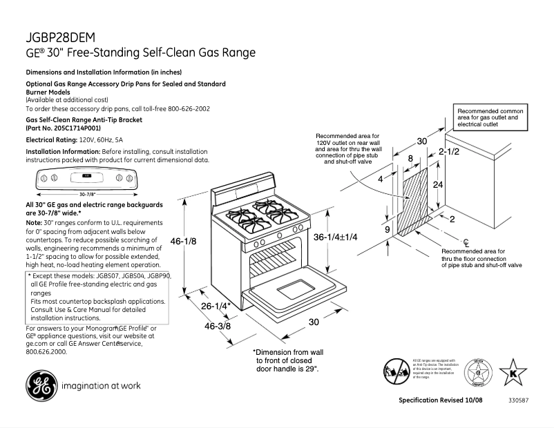 Imagen de la primera página del manual del dispositivo JGBP28DEMBB