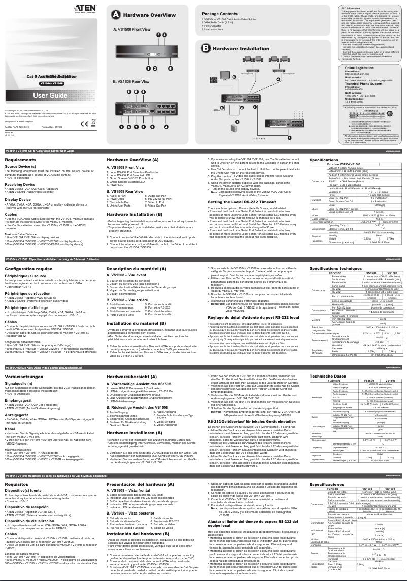 Image de la première page du manuel de l'appareil VS1504T