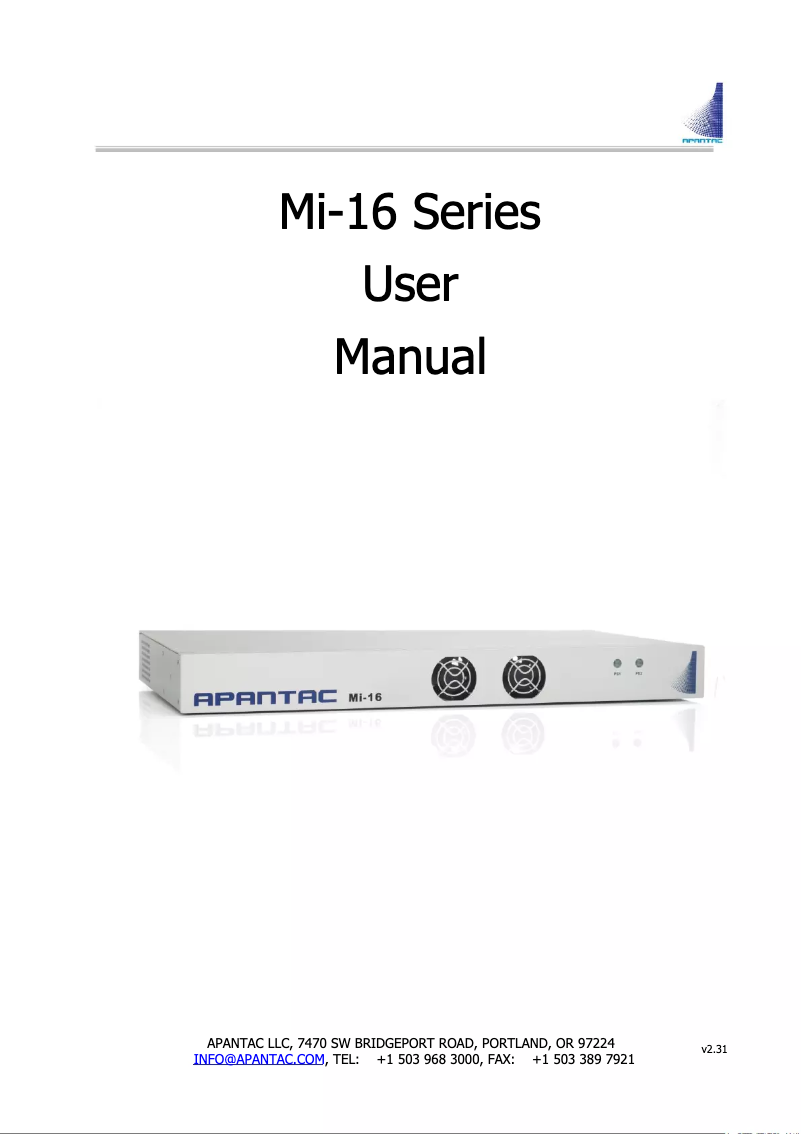 Page 1 de la notice Manuel utilisateur Apantac Mi-16