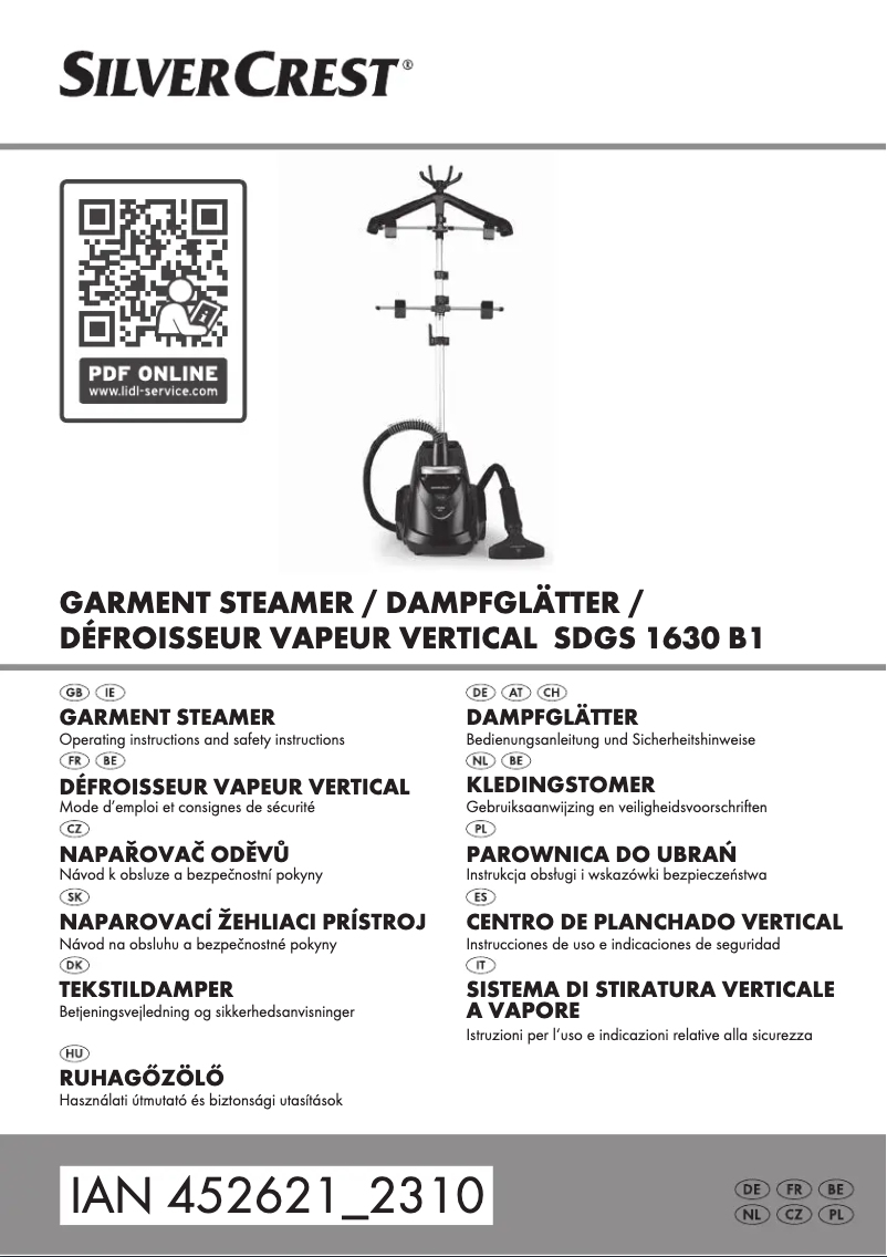 Page 1 de la notice Manuel utilisateur SilverCrest SDGS 1630 B1