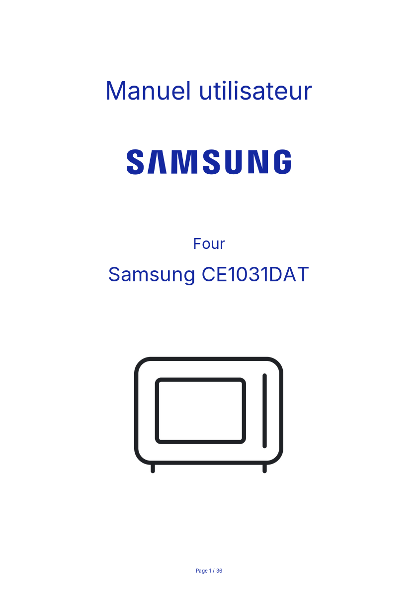 Page n°1 - Manuel utilisateur Samsung CE1031DAT