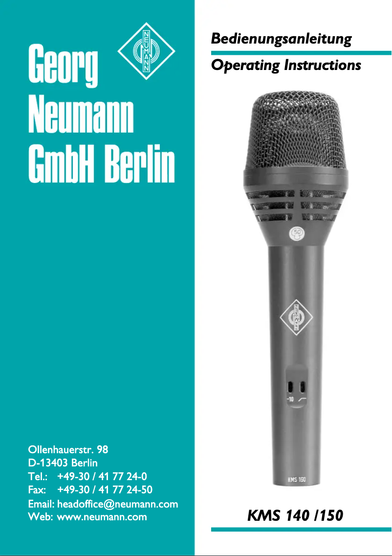 Page n°1 - Manuel utilisateur Neumann KM 76