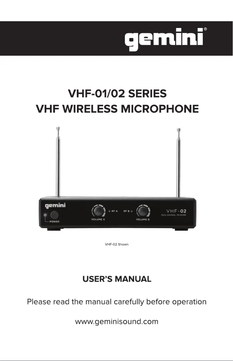 Página 1 del manual Manual de usuario Gemini UHF-02