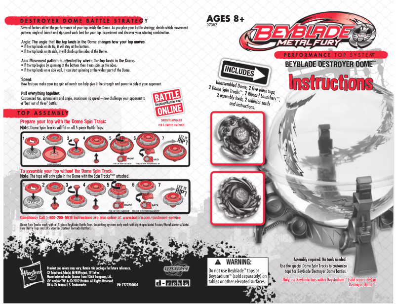 Image de la première page du manuel de l'appareil Destroyer Dome