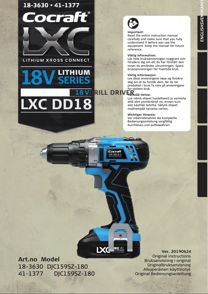 Image de la première page du manuel de l'appareil LXC DD18