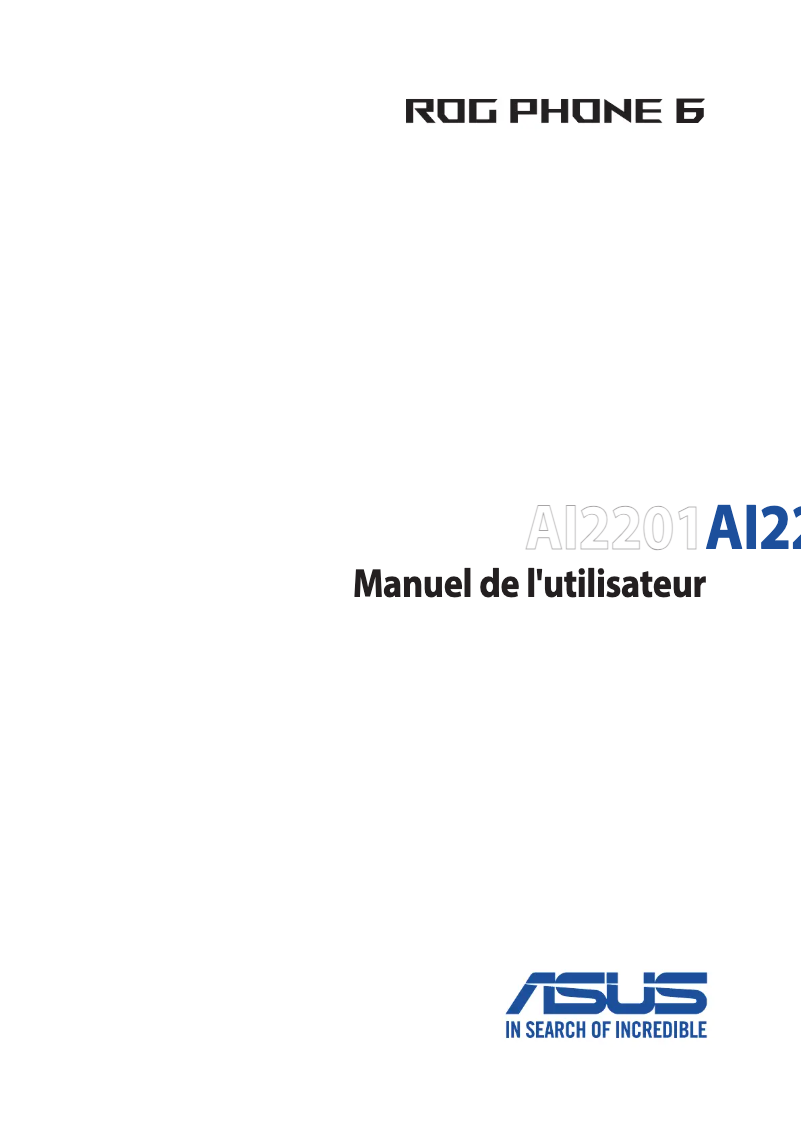 Page 1 de la notice Manuel utilisateur Asus ROG Phone 6