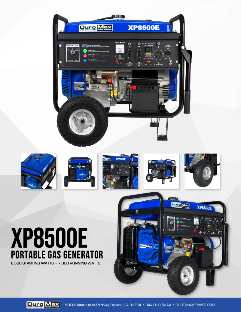 Page n°1 - Fiche technique DuroMax XP8500E