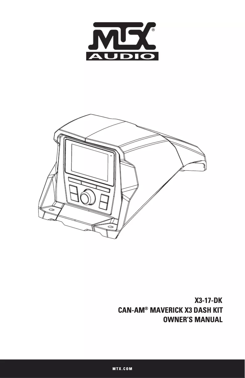 Page 1 de la notice Manuel utilisateur MTX Audio X3-17-DK