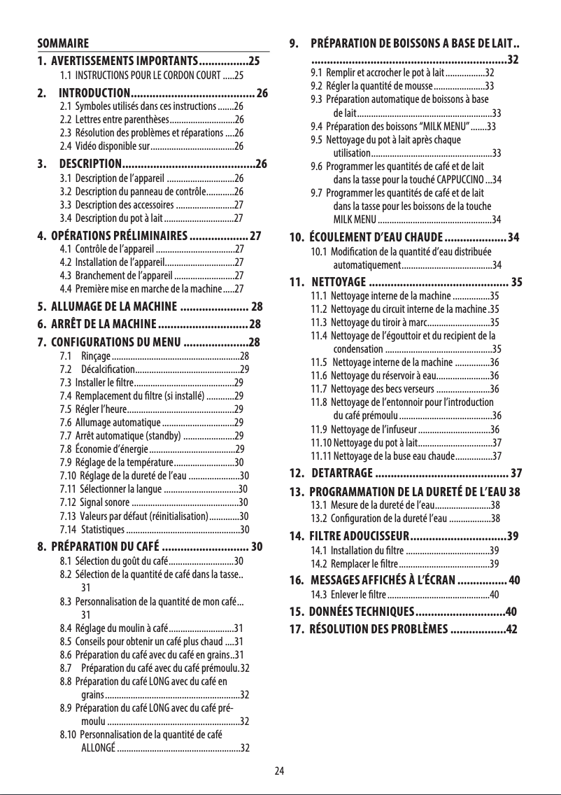 Page 1 de la notice Manuel utilisateur DeLonghi Eletta Explore ECAM44660B