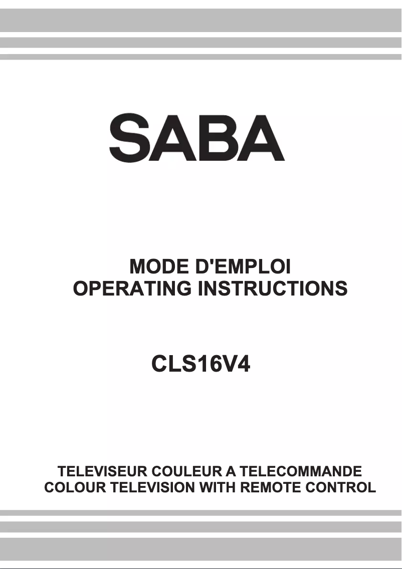 Image de la première page du manuel de l'appareil CLS16V4
