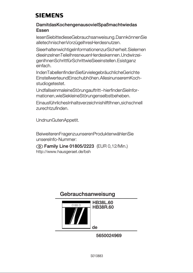 Image de la première page du manuel de l'appareil HB38R560