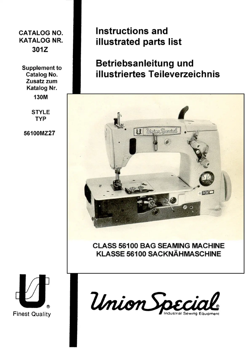 Page n°1 - Manuel utilisateur Union Special 56100MZ27