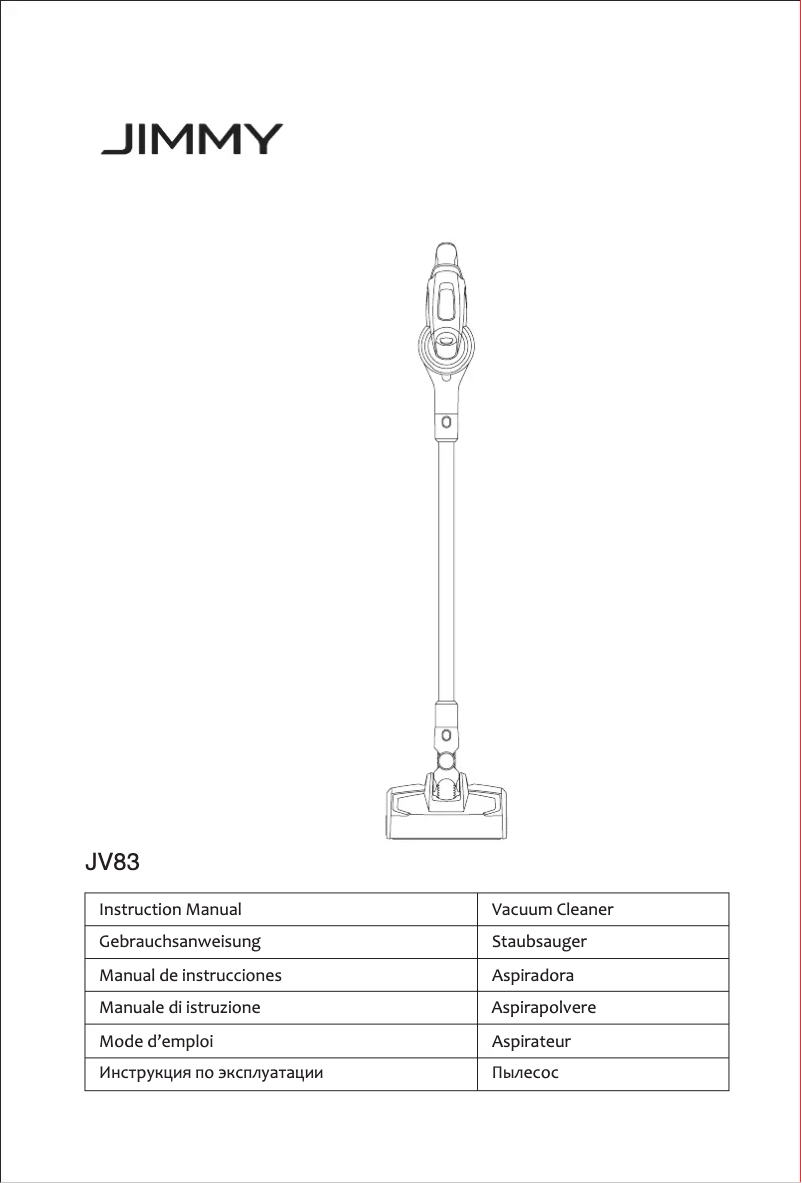 Page 1 de la notice Manuel utilisateur JIMMY JV83