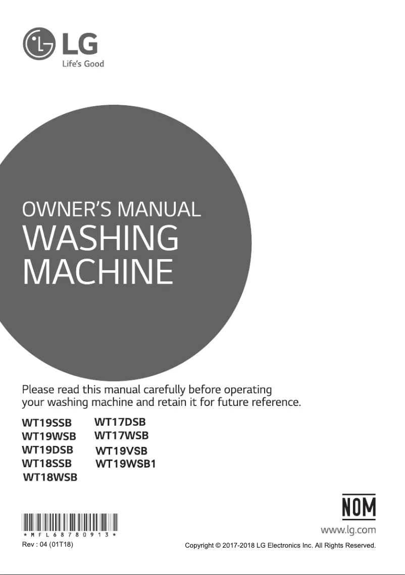 Image de la première page du manuel de l'appareil WT19WSB1