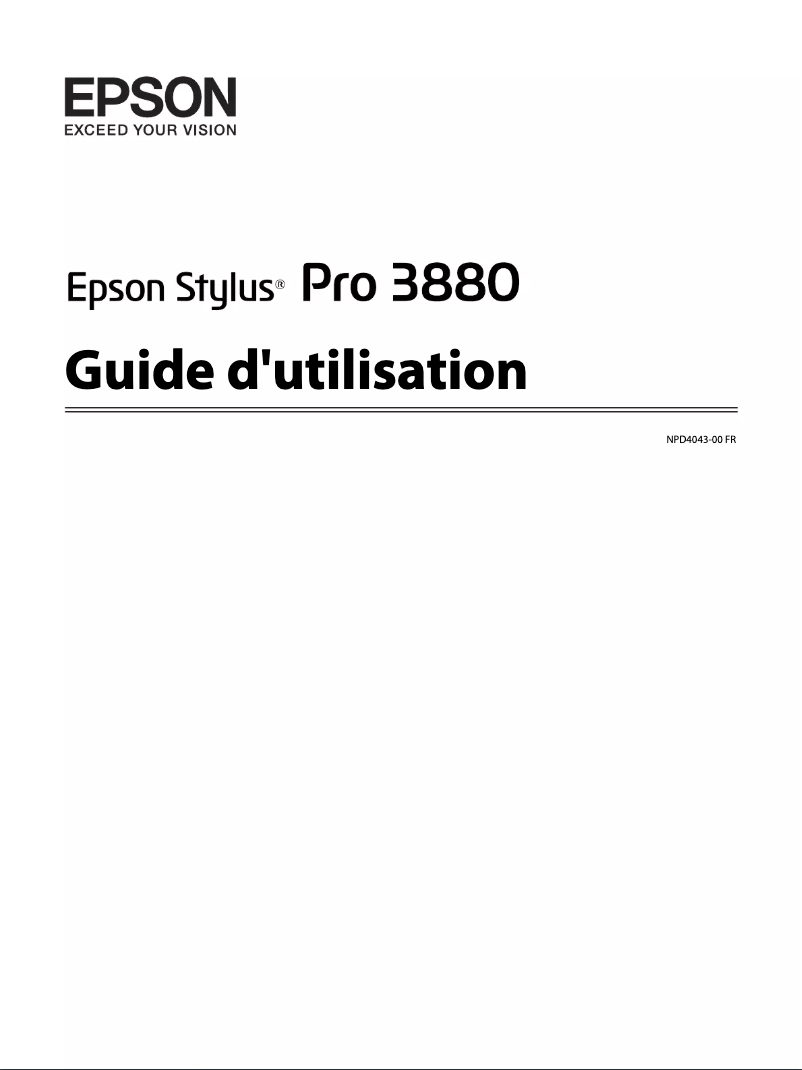 Image de la première page du manuel de l'appareil Stylus Pro 3880