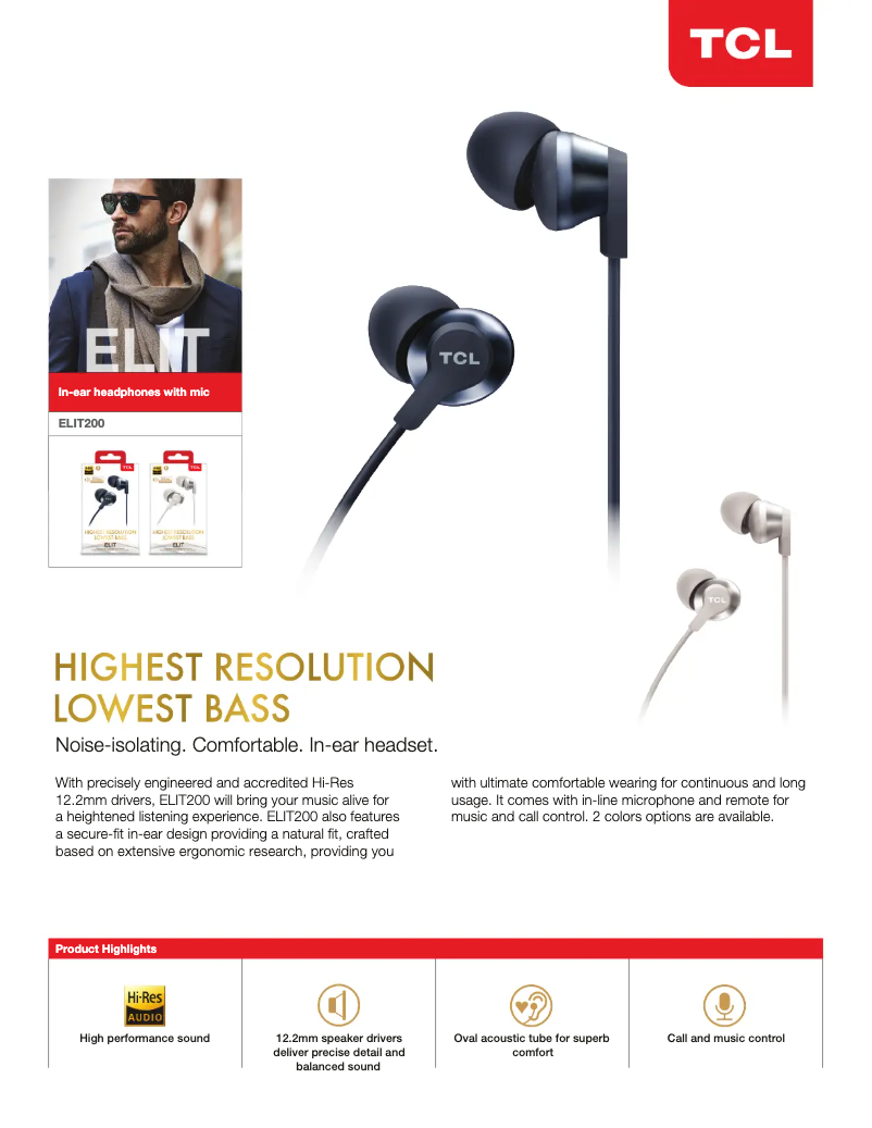 Page 1 de la notice Manuel utilisateur TCL ELIT200