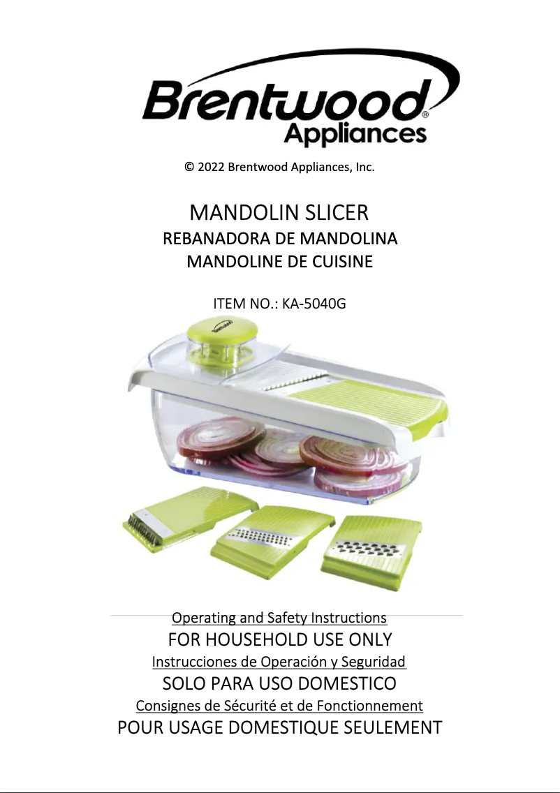 Page n°1 - Manuel utilisateur Brentwood KA-5040G