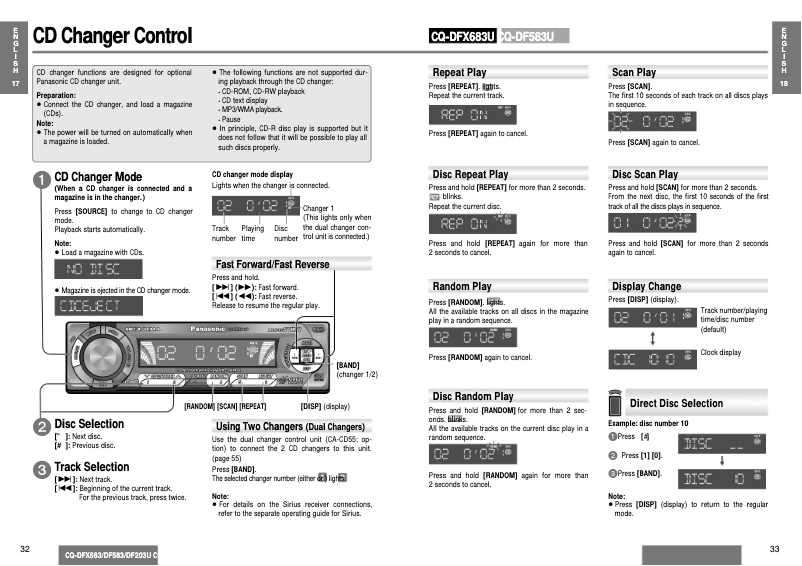 Image de la première page du manuel de l'appareil CQ-DFX683U
