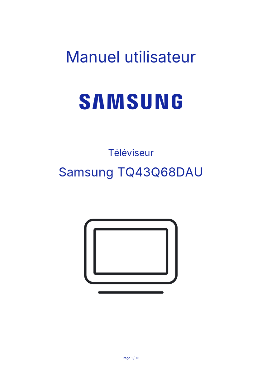 Page n°1 - Manuel utilisateur Samsung TQ43Q68DAU