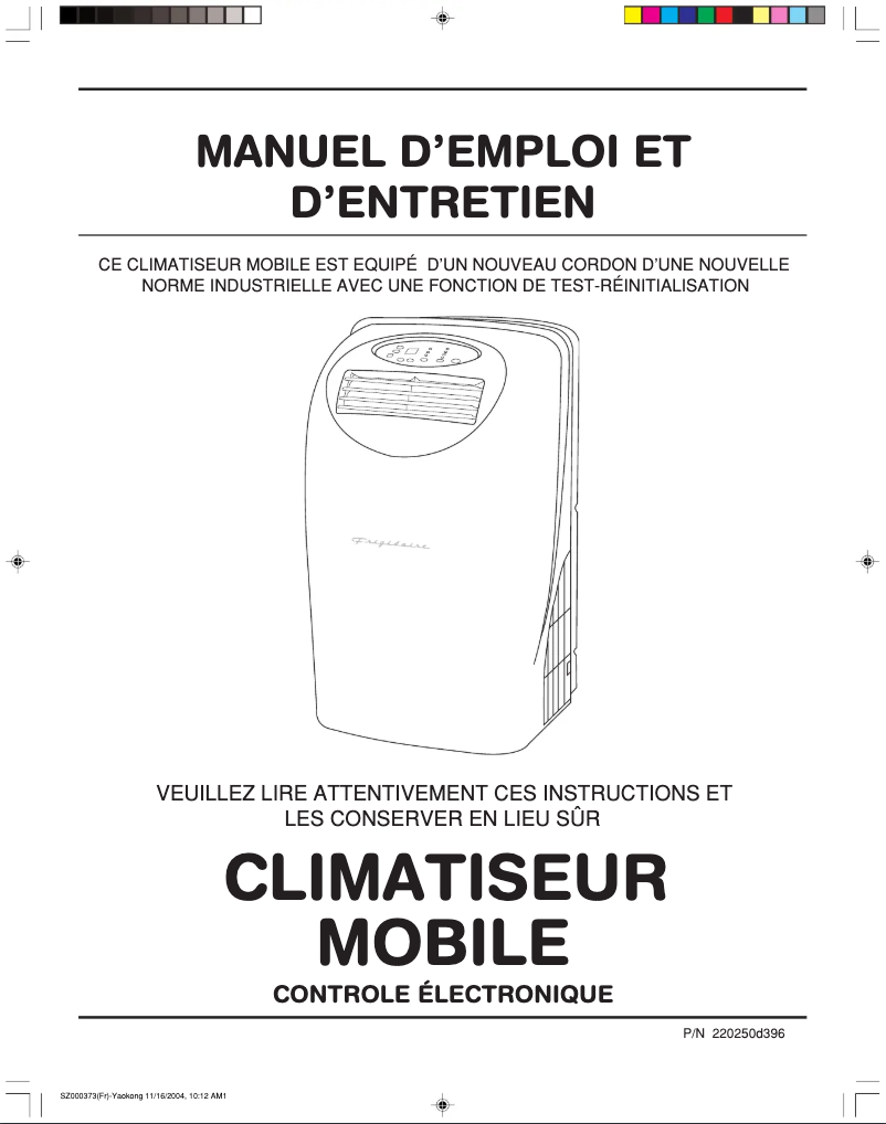 Image de la première page du manuel de l'appareil FAP094P1Z
