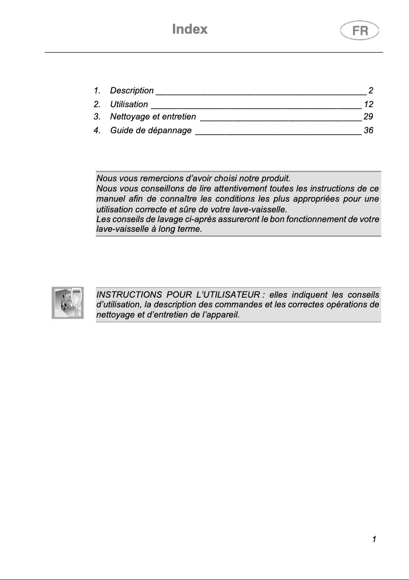 Image de la première page du manuel de l'appareil FAB28LYW5