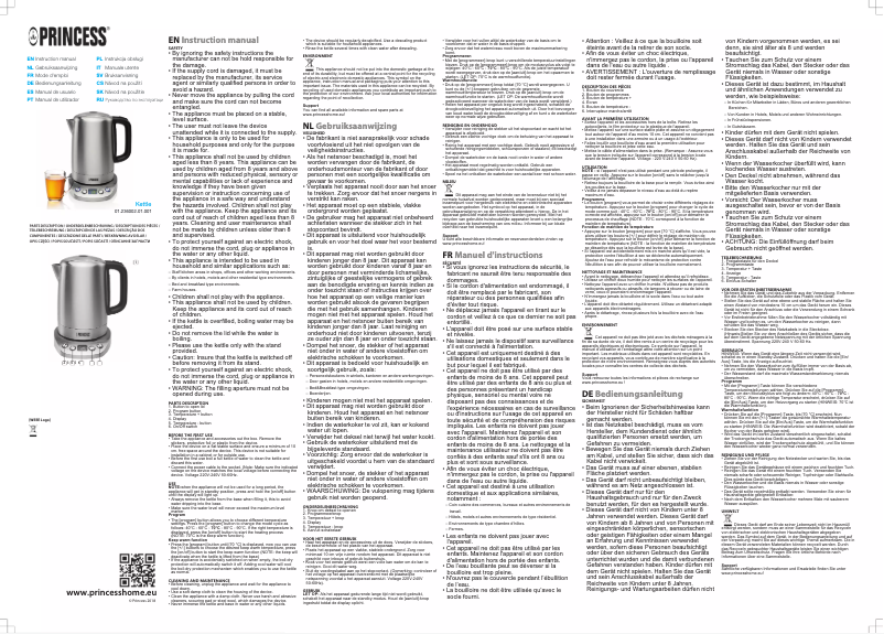 Page 1 de la notice Manuel utilisateur Princess Deluxe 236002