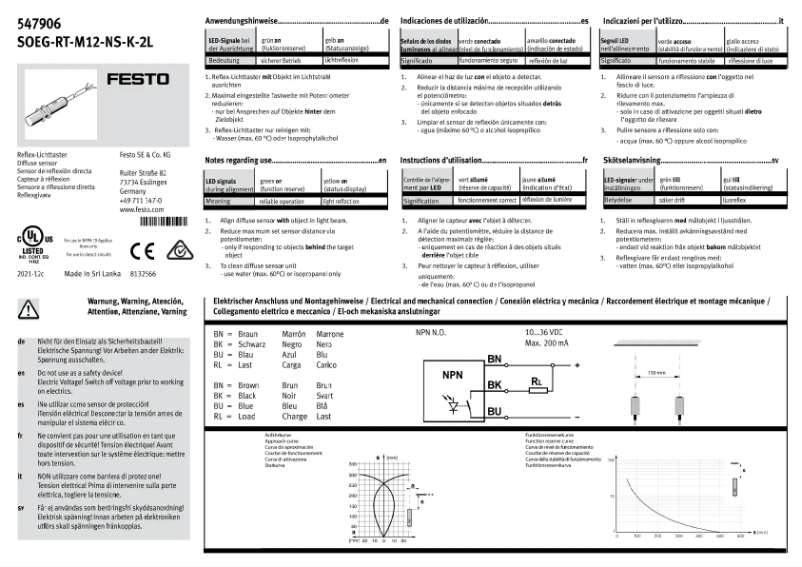 Page 1 de la notice Manuel utilisateur Festo SOEG-RT-M12-NS-K-2L