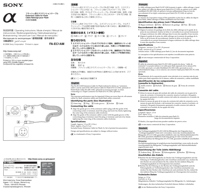 Imagen de la primera página del manual del dispositivo FA-EC1AM