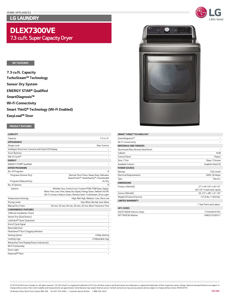 Image de la première page du manuel de l'appareil DLEX7300VE