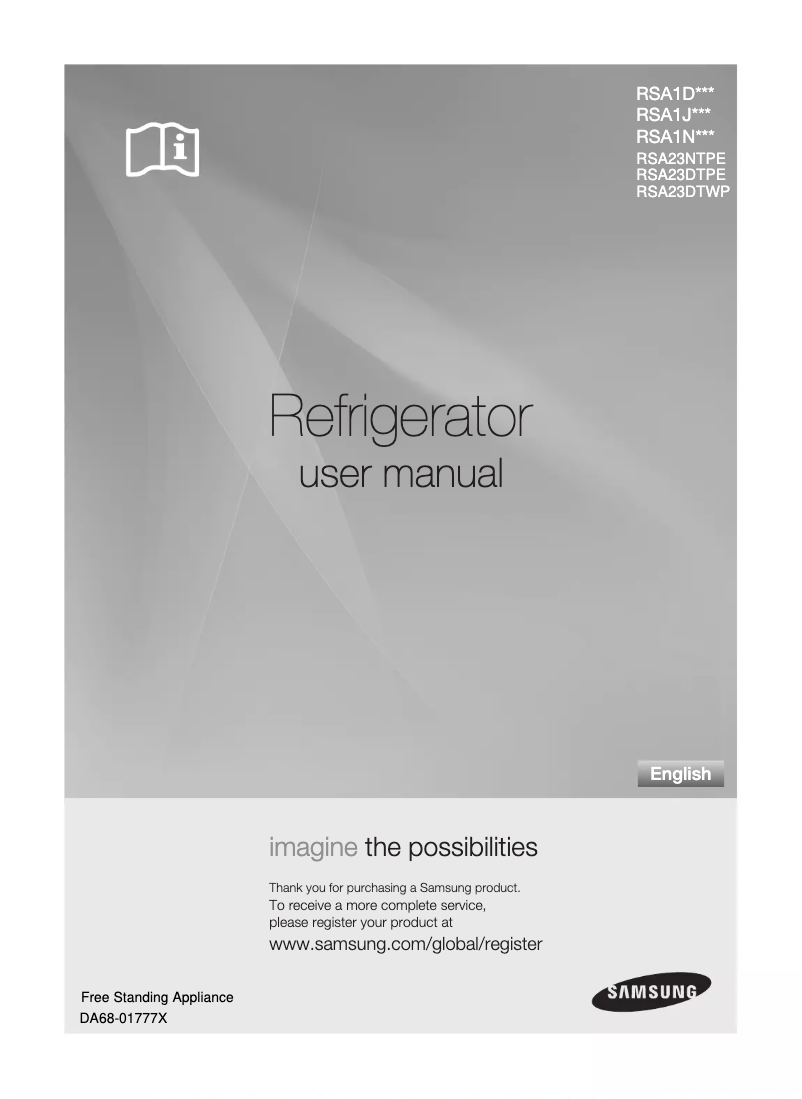 Page 1 de la notice Manuel utilisateur Samsung RSA23DTPE