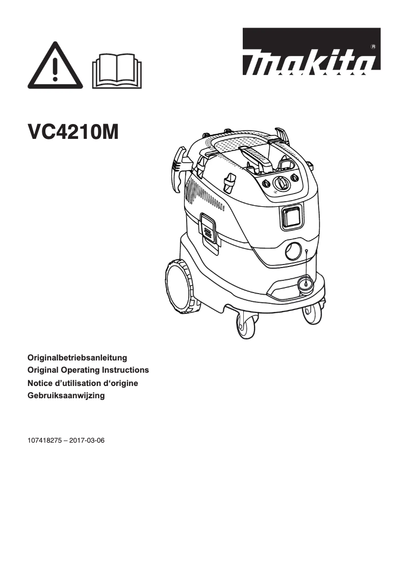Page 1 de la notice Manuel utilisateur Makita VC4210M