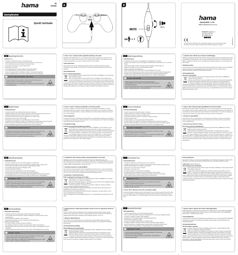 Page 1 de la notice Manuel utilisateur Hama 00054460