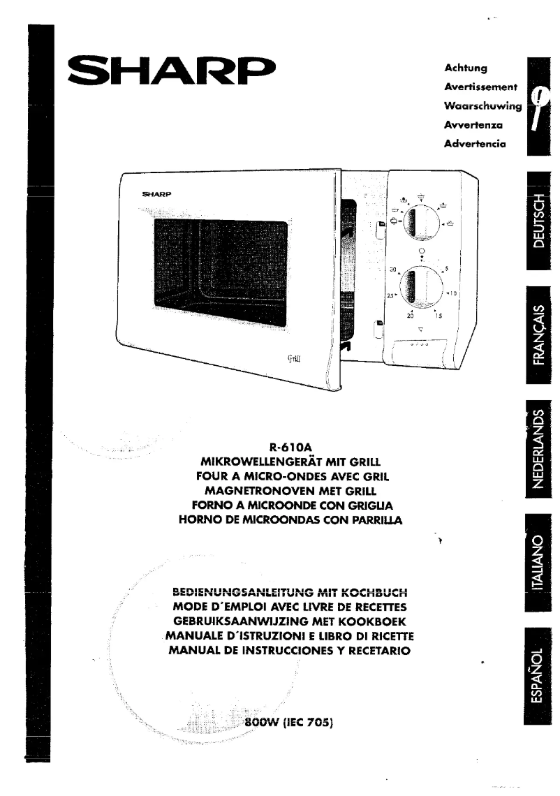 Page 1 de la notice Manuel utilisateur Sharp R-610A