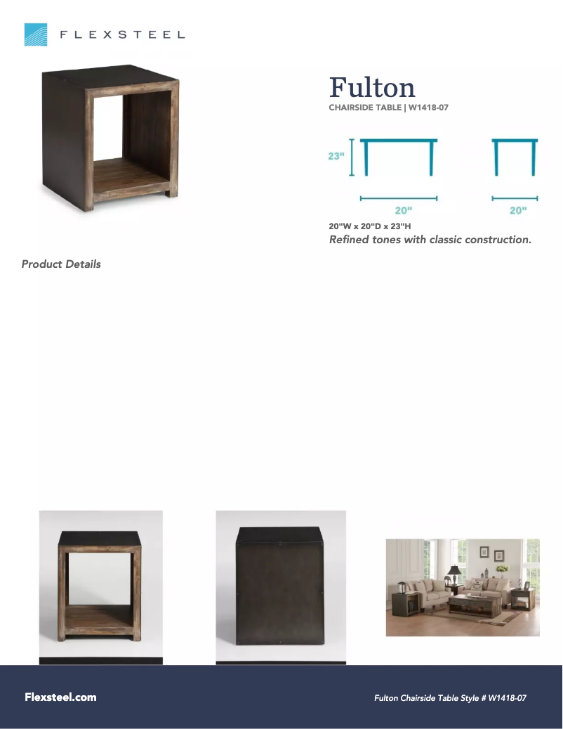 Page n°1 - Manuel utilisateur Flexsteel Fulton W1418-07