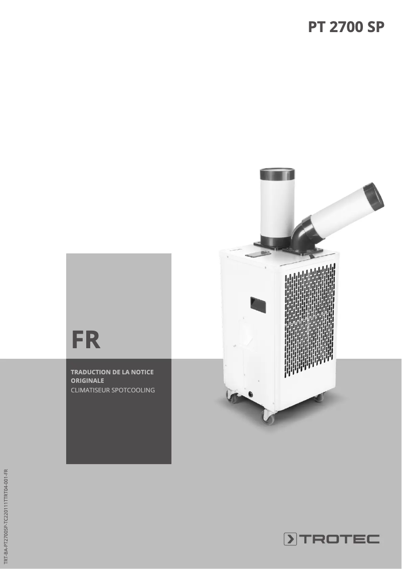 Page 1 de la notice Manuel utilisateur Trotec PT 2700 SP