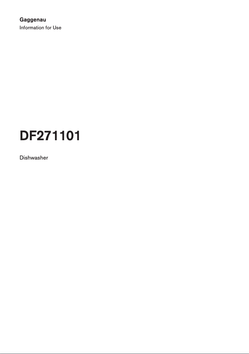 Page n°1 - Manuel utilisateur Gaggenau DF271101