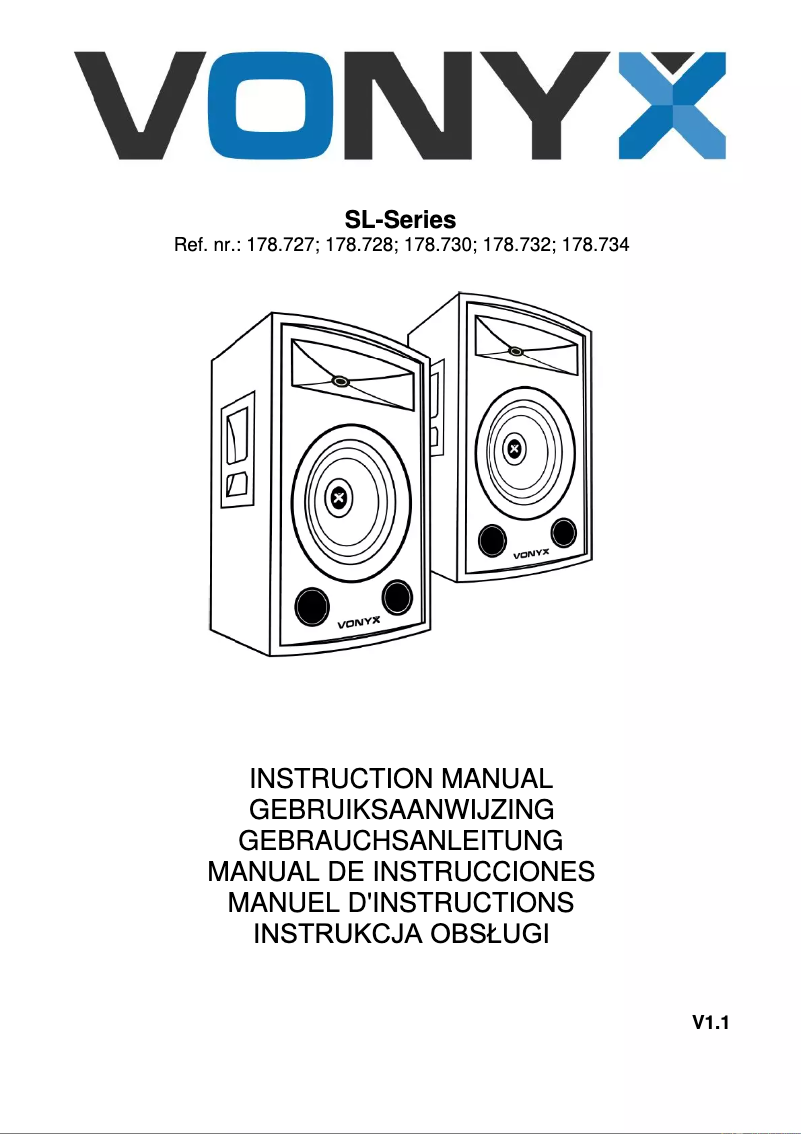 Page 1 de la notice Manuel utilisateur Vonyx SL6