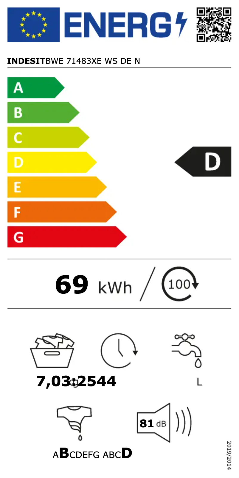 Page n°1 - Manuel utilisateur Indesit BWE 71483XE WS DE N