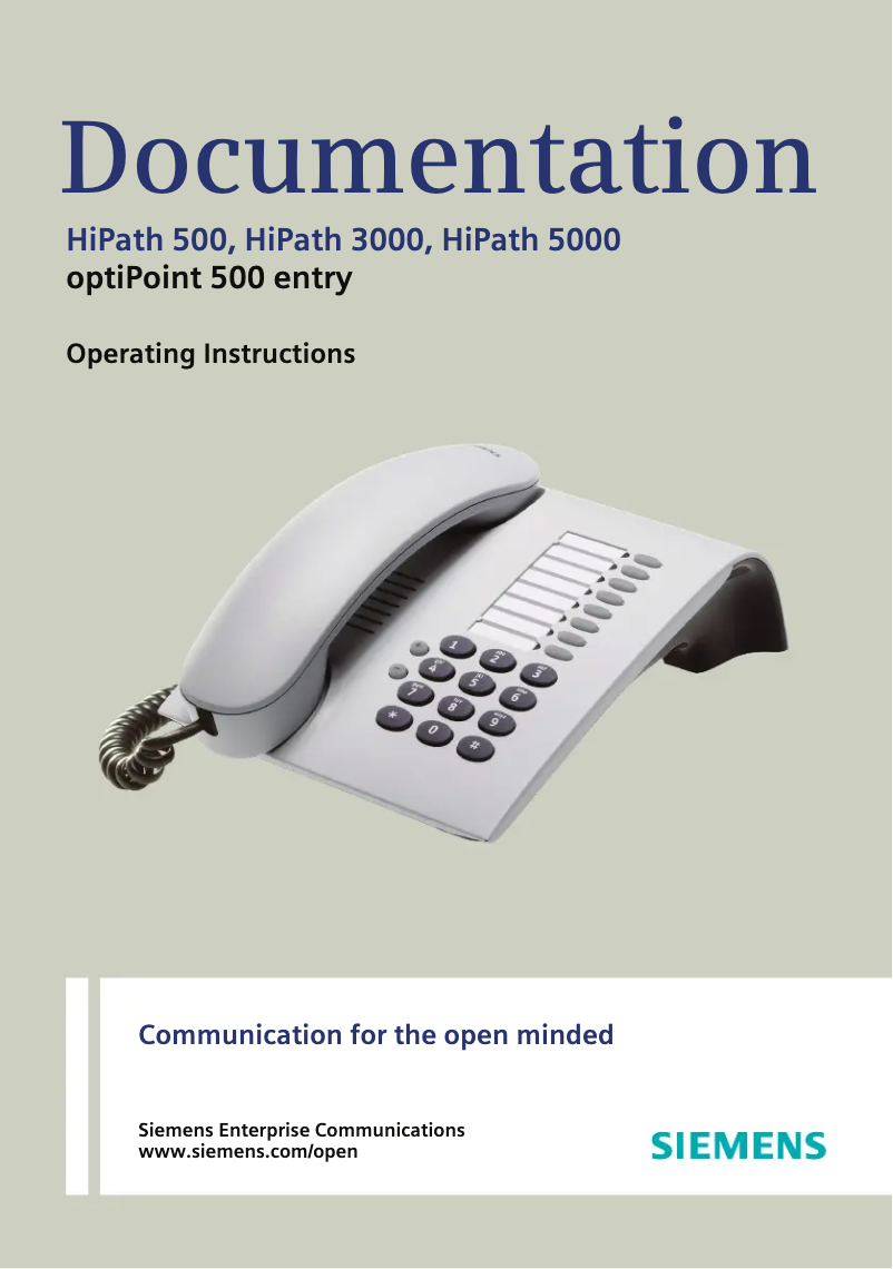 Image de la première page du manuel de l'appareil OptiPoint 500 entry