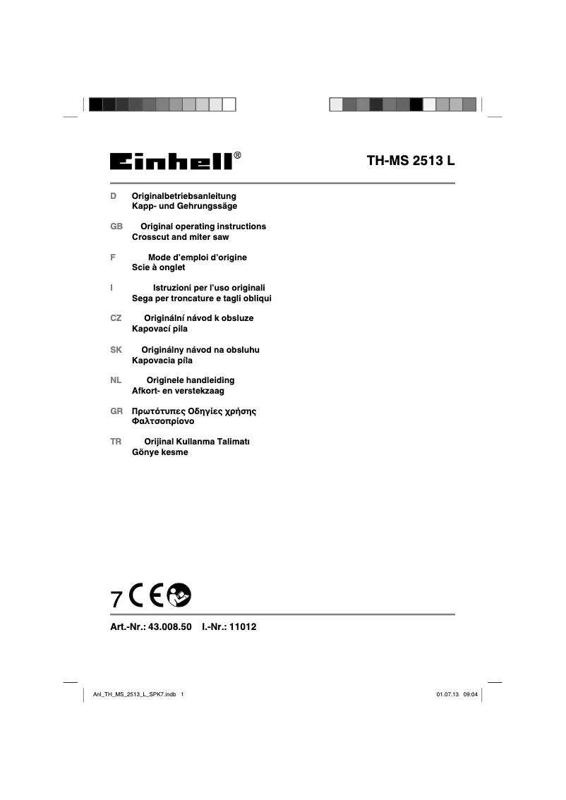 Image de la première page du manuel de l'appareil TC-MS 2513 L