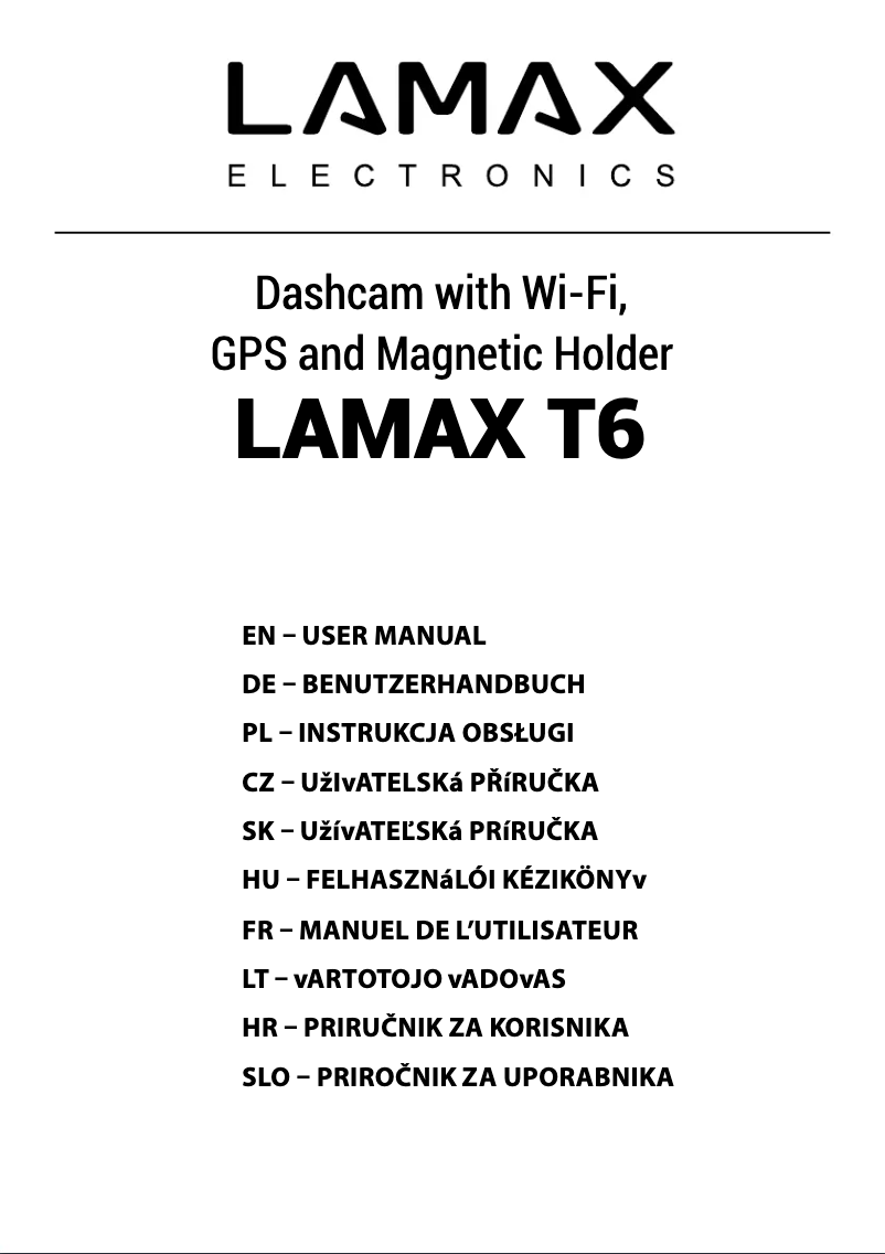 Page n°1 - Manuel utilisateur Lamax T6