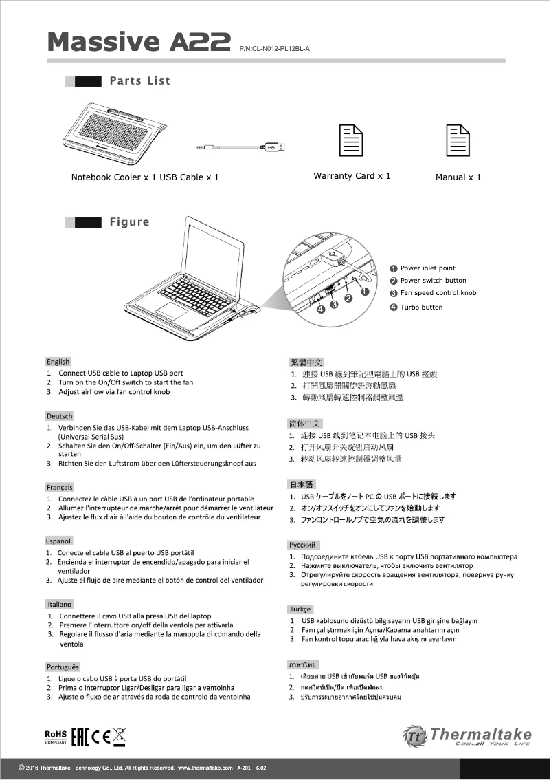 Page n°1 - Manuel utilisateur Thermaltake Massive A22