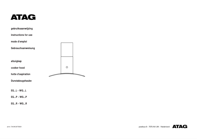 Page 1 de la notice Manuel utilisateur Atag EG411LTUU