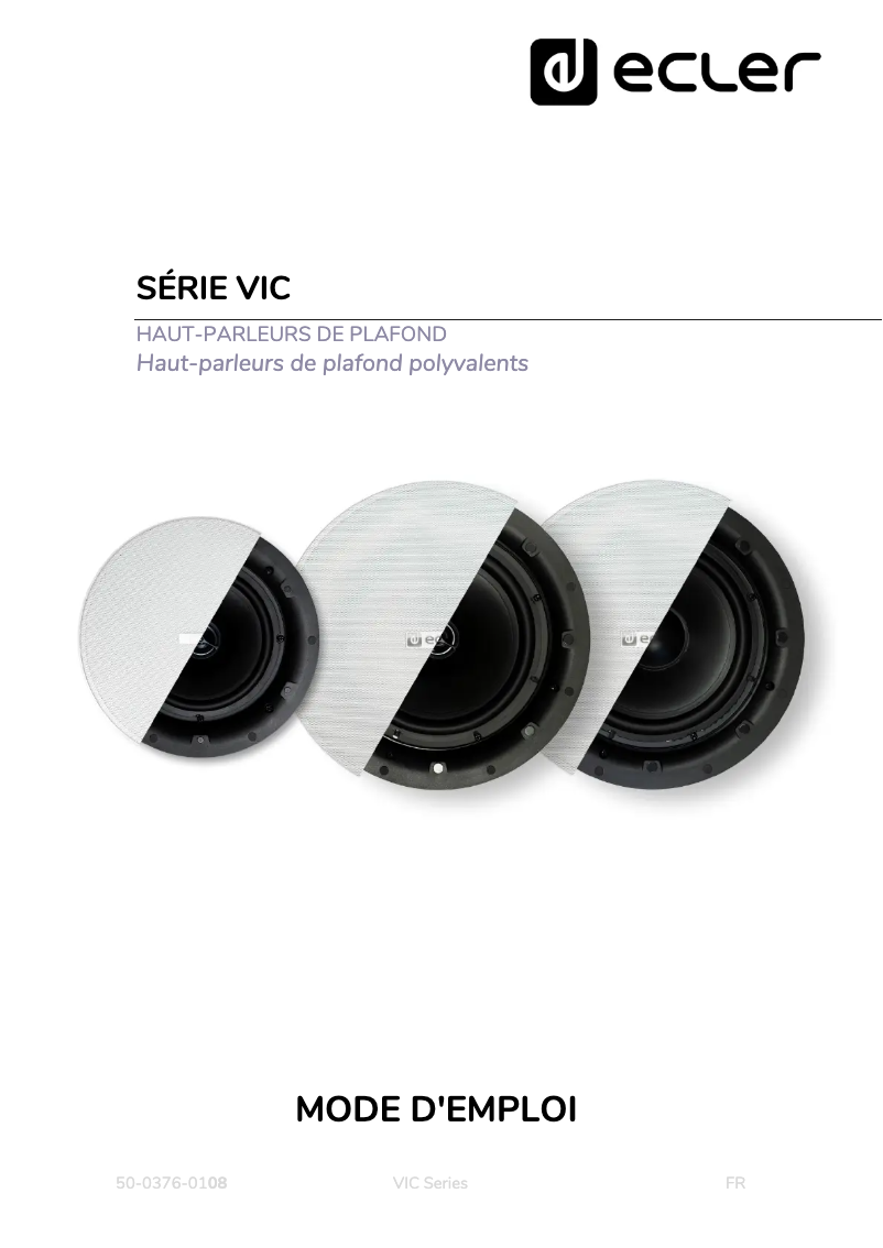Page 1 de la notice Manuel utilisateur Ecler VIC6