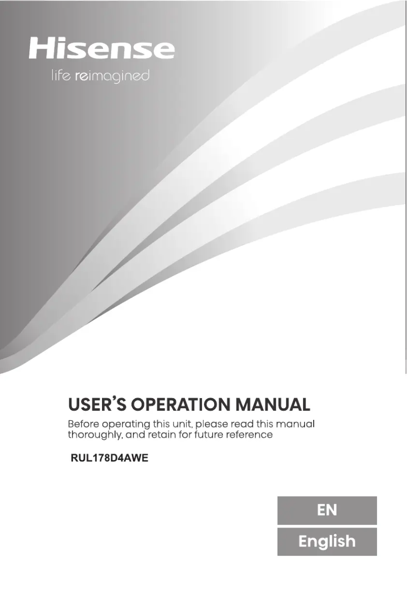 Page 1 de la notice Manuel utilisateur Hisense RUL178D4AWE