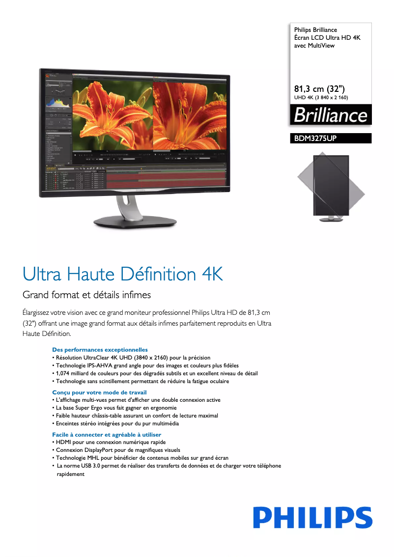 First page image of the manual for BDM3275UP