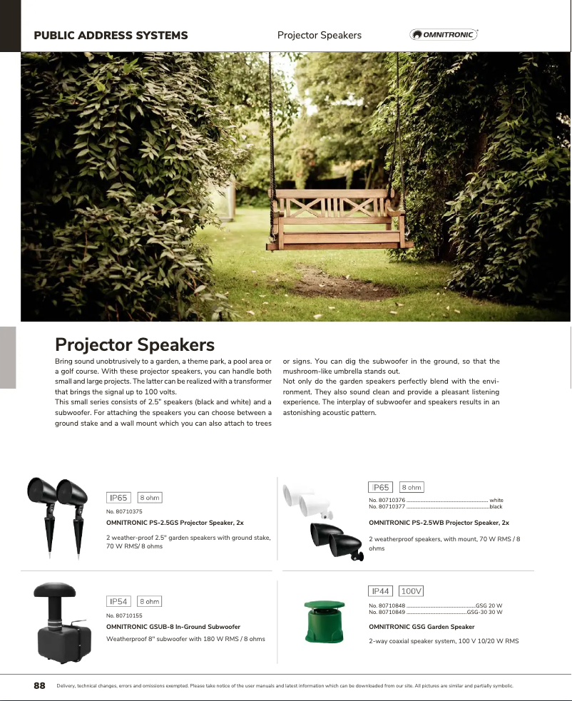 Page n°1 - Catalogue Omnitronic GSUB-8