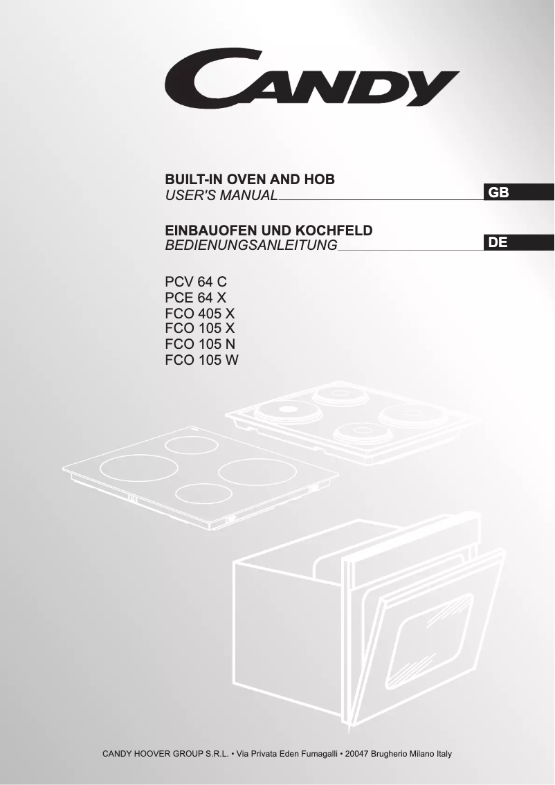 Page 1 de la notice Manuel utilisateur Candy FCO105/6X