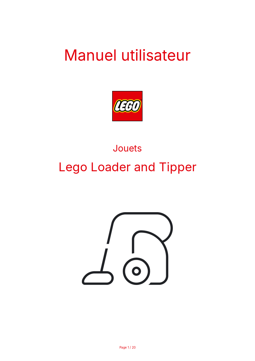 Page n°1 - Manuel utilisateur Lego Loader and Tipper